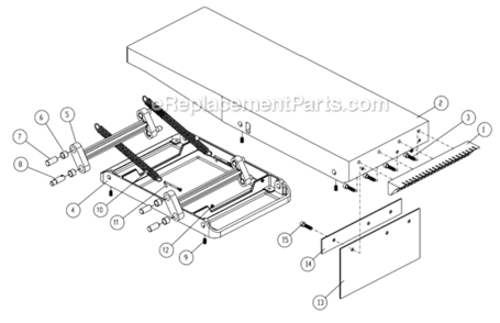 Outfeed_Table_Assembly Diagram and Parts List for 1791283 Powermatic Planer Jointer