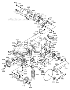 Motor_And_Trunnion_Assembly Diagram and Parts List for 1791000K Powermatic Table Saw