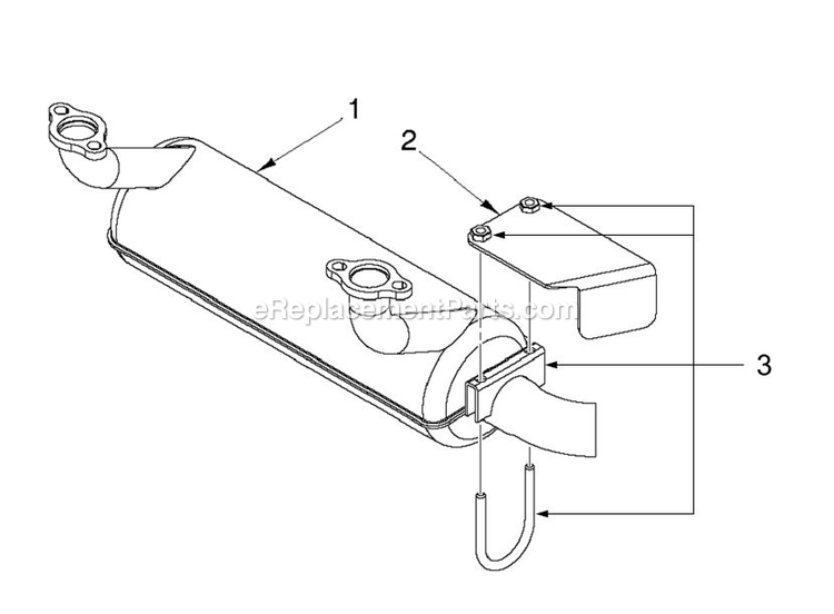 Muffler Diagram and Parts List for  RedMax Lawn Tractor