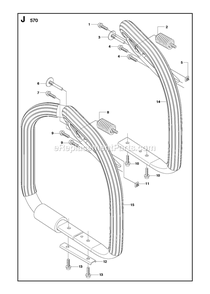 Handle Diagram and Parts List for 000001 AND UP RedMax Chainsaw