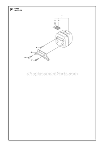 Muffler Diagram and Parts List for  RedMax Chainsaw