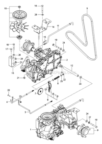 Hydraulic Pump - Motor Diagram and Parts List for RZT54 (96767210101)(2020-08) RedMax Lawn Tractor