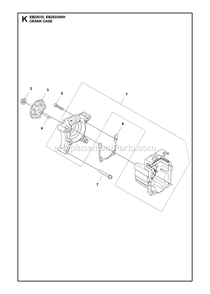 Crankcase Diagram and Parts List for EBZ8550RH RedMax Leaf Blower / Vacuum