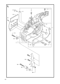Crankcase 1 Diagram and Parts List for 000001 AND UP RedMax Chainsaw
