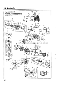 Engine Diagram and Parts List for 009766 - 28085 RedMax Edger