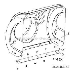 Auger Housing And Impeller 6 Diagram and Parts List for (96192010601)(2019-04) RedMax Snow Blower