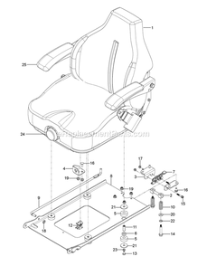 Seat Diagram and Parts List for  RedMax Lawn Tractor