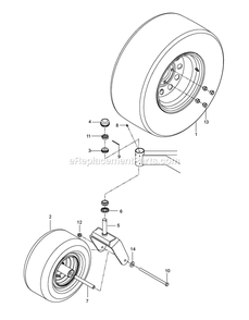 Wheels And Tires Diagram and Parts List for (967671401-00)(2017-09) RedMax Lawn Tractor
