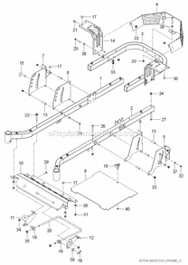 Frame Diagram and Parts List for RZT54 (96767210101)(2020-08) RedMax Lawn Tractor