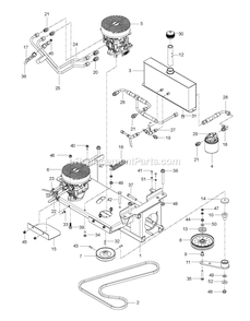 Hydraulic Pump - Motor Diagram and Parts List for (967671701-00)(2017-09) RedMax Lawn Tractor