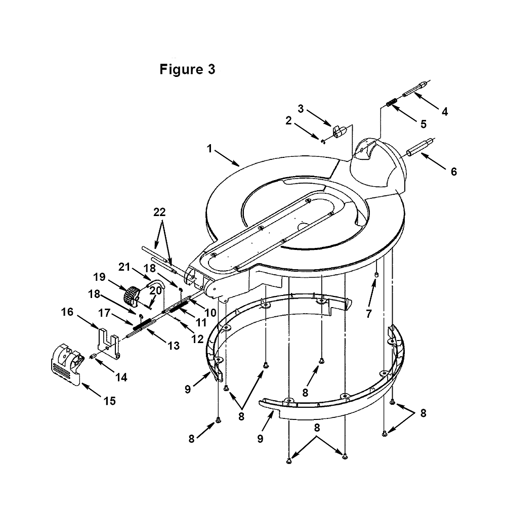 Fig-1 Diagram and Parts List for  Ridgid Saw