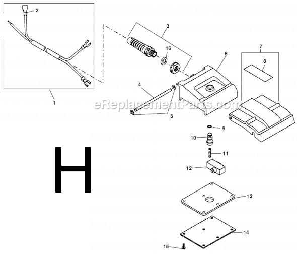 Page H Diagram and Parts List for  Ridgid Pipe Tools