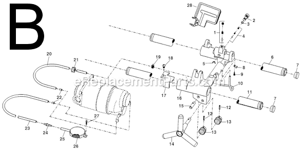 Page B Diagram and Parts List for  Ridgid Pipe Tools