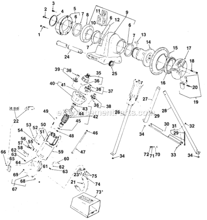 Page A Diagram and Parts List for  Ridgid Power Motor