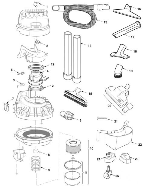 Rv2400hf0 Vac Assembly Diagram and Parts List for  Ridgid Industrial Fan / Circulator