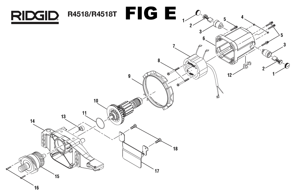 Fig-5 Diagram and Parts List for  Ridgid Saw