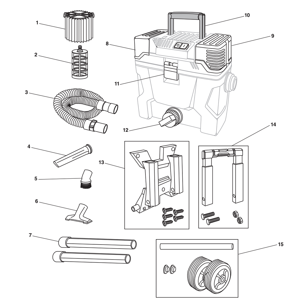 Fig-0 Diagram and Parts List for  Ridgid Utility Vacuum