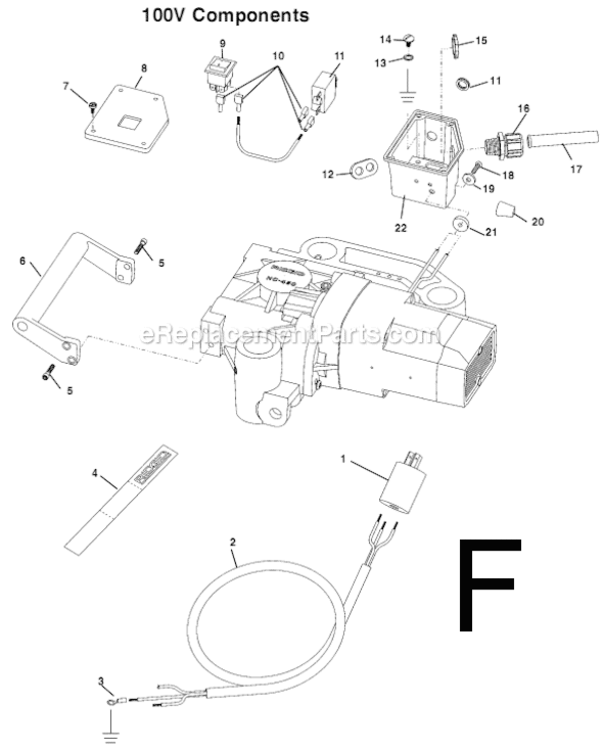 Page F Diagram and Parts List for  Ridgid Router