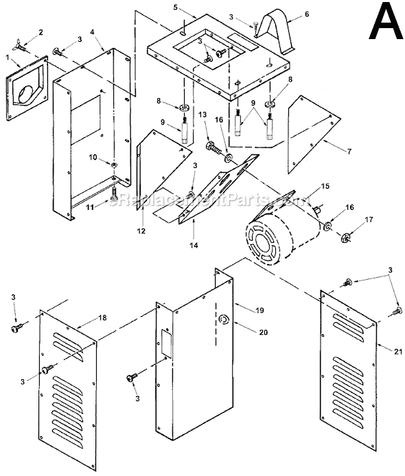 Page A Diagram and Parts List for  Ridgid Planer Jointer