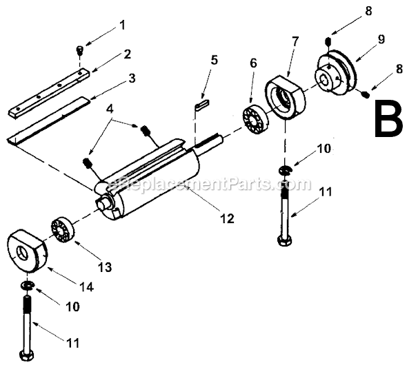 Page B Diagram and Parts List for  Ridgid Planer Jointer