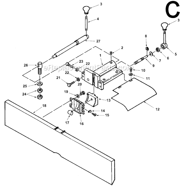 Page C Diagram and Parts List for  Ridgid Planer Jointer