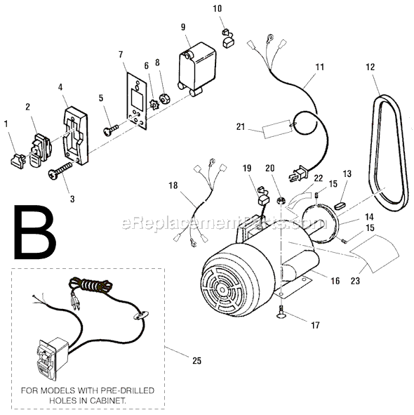 Page B Diagram and Parts List for  Ridgid