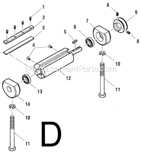 Page D Diagram and Parts List for  Ridgid