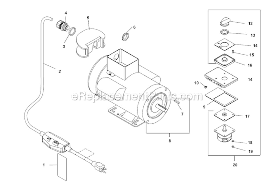 Page C Diagram and Parts List for  Ridgid Pressure Washer