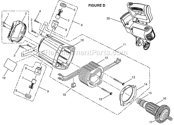 Page D Diagram and Parts List for  Ridgid Miter Saw