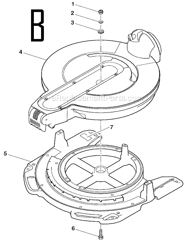 Page B Diagram and Parts List for  Ridgid Miter Saw