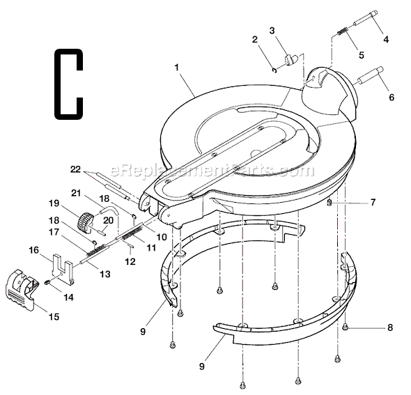 Page C Diagram and Parts List for  Ridgid Miter Saw