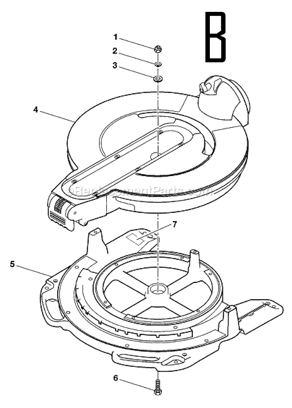 Page B Diagram and Parts List for  Ridgid Miter Saw