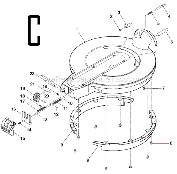 Page C Diagram and Parts List for  Ridgid Miter Saw
