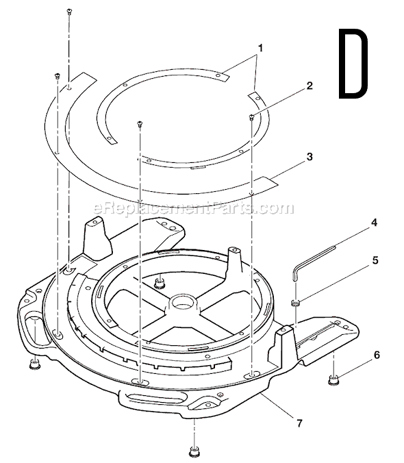 Page D Diagram and Parts List for  Ridgid Miter Saw