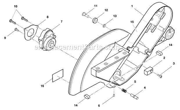 Page H Diagram and Parts List for  Ridgid Miter Saw