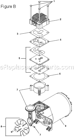 Page B Diagram and Parts List for  Ridgid Compressor