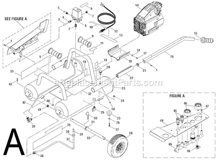 Page A Diagram and Parts List for  Ridgid Compressor
