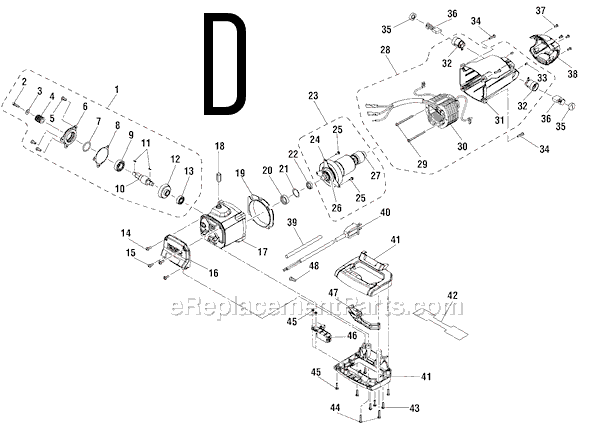 Page D Diagram and Parts List for  Ridgid Miter Saw