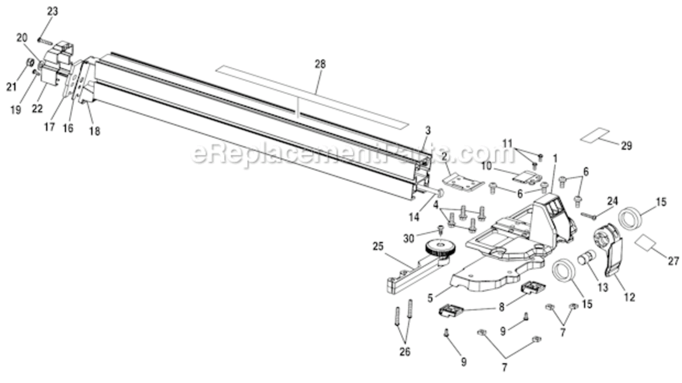 Page F Diagram and Parts List for  Ridgid Table Saw
