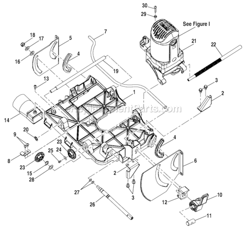 Page H Diagram and Parts List for  Ridgid Table Saw