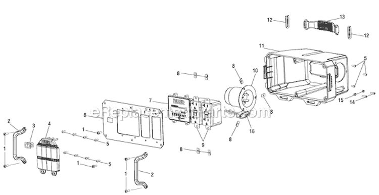 Page B Diagram and Parts List for  Ridgid Generator