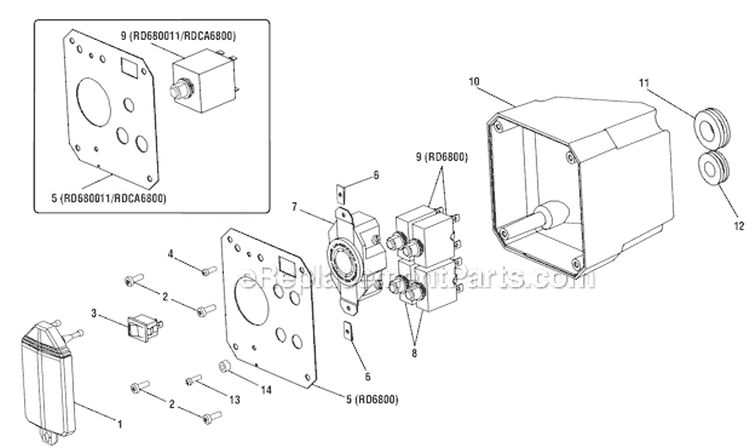 Page C Diagram and Parts List for  Ridgid Generator