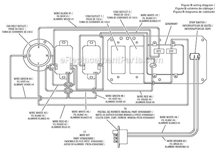 Page E Diagram and Parts List for  Ridgid Generator