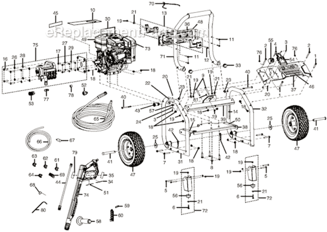 Page A Diagram and Parts List for  Ridgid Pressure Washer