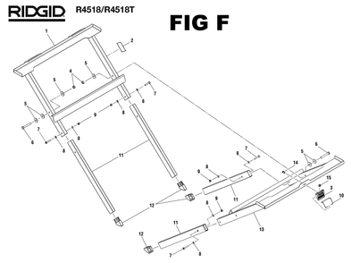 Fig-6 Diagram and Parts List for  Ridgid Saw