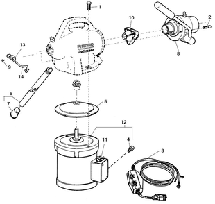 Main Components Diagram and Parts List for 52972 Ridgid Drain Cleaner