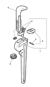 60 Hd Pipe Wrench Diagram and Parts List for  Ridgid Wrench