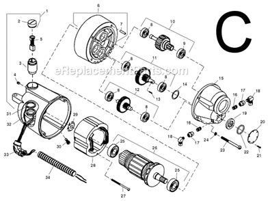 Page C Diagram and Parts List for  Ridgid Pipe Tools