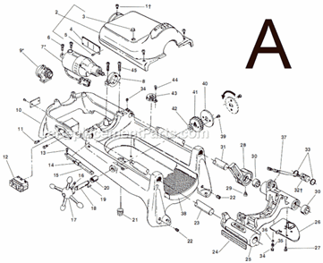 Part Location Diagram of 45440 Ridgid Support Bar - Front