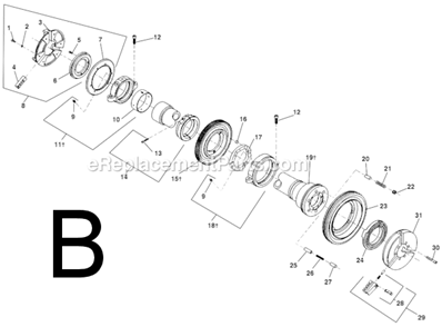 Page B Diagram and Parts List for  Ridgid Pipe Tools